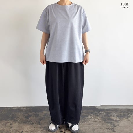 STRIPES JERSEY S/S BOAT NECK TEE  綿麻ストライプ 半袖ボートネックTシャツ  A52606