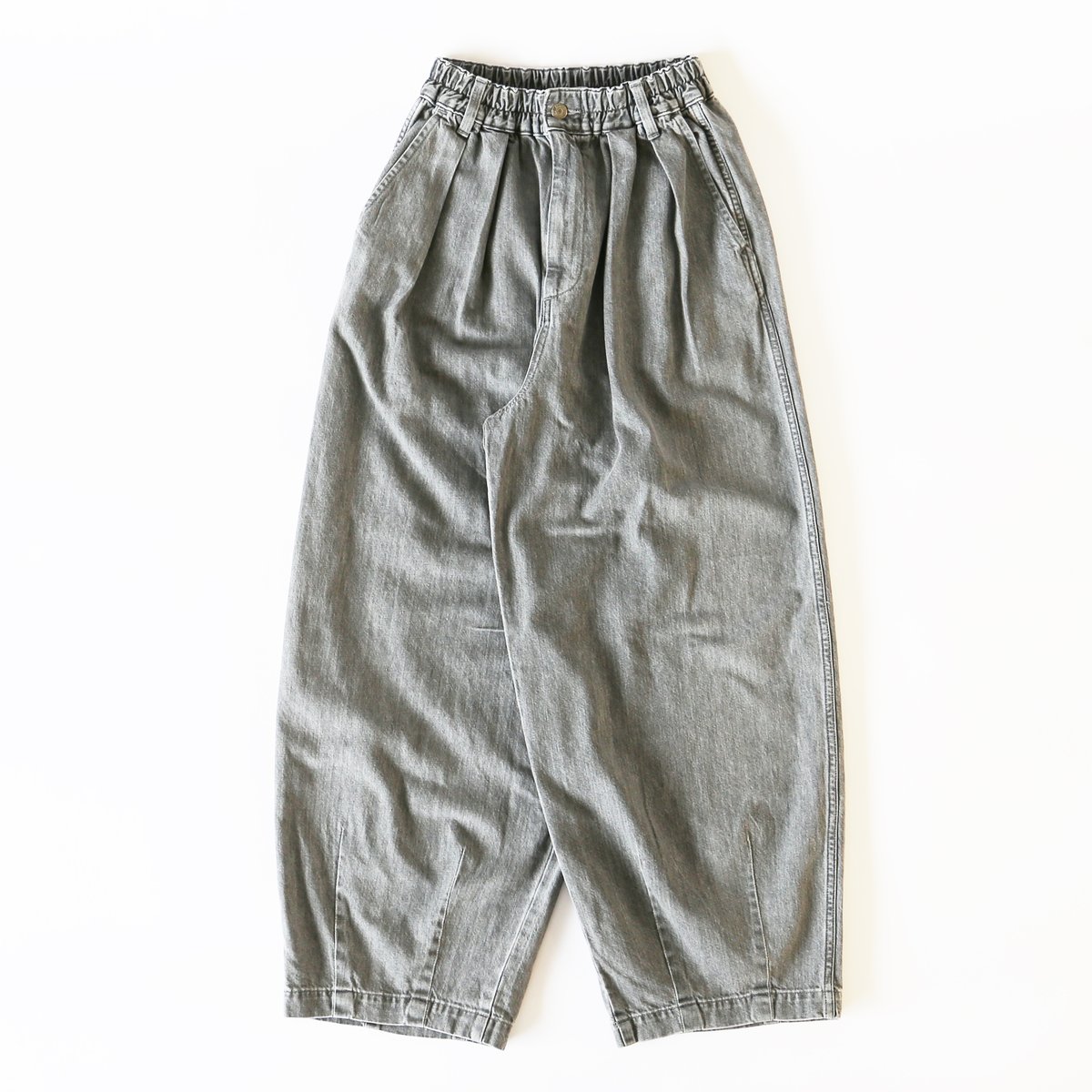 BLACK DENIM NARROW CIRCUS PANTS / GRAY FADE ブラ BLACK DENIM NARROW CIRCUS PANTS / GRAY FADE ブラ