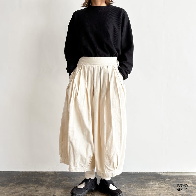 キャピタル KAPITAL 異素材　切替　デニム　キュロットパンツ　リネン DENIM CIRCUS CULOTTE デニム サーカスキュロット A22602 |