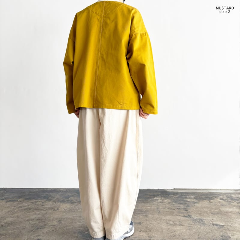 CHINO CLOTH COLLARLESS JACKET チノクロス ノーカラー ジャケッ