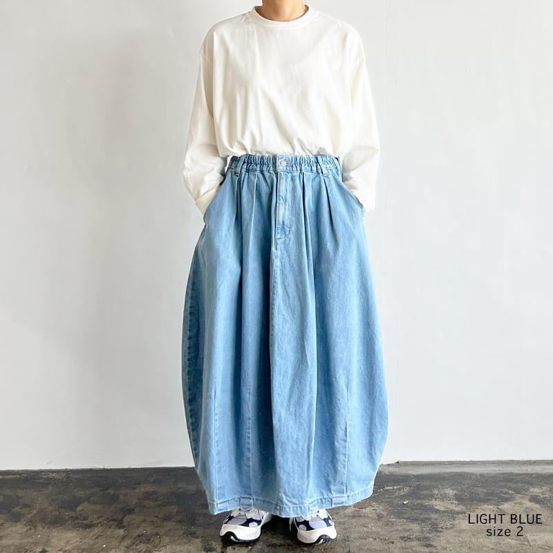 DENIM CIRCUS SKIRT / LIGHT BLUE デニム サーカススカート /
