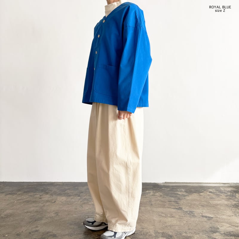 CHINO CLOTH COLLARLESS JACKET チノクロス ノーカラー ジャケッ