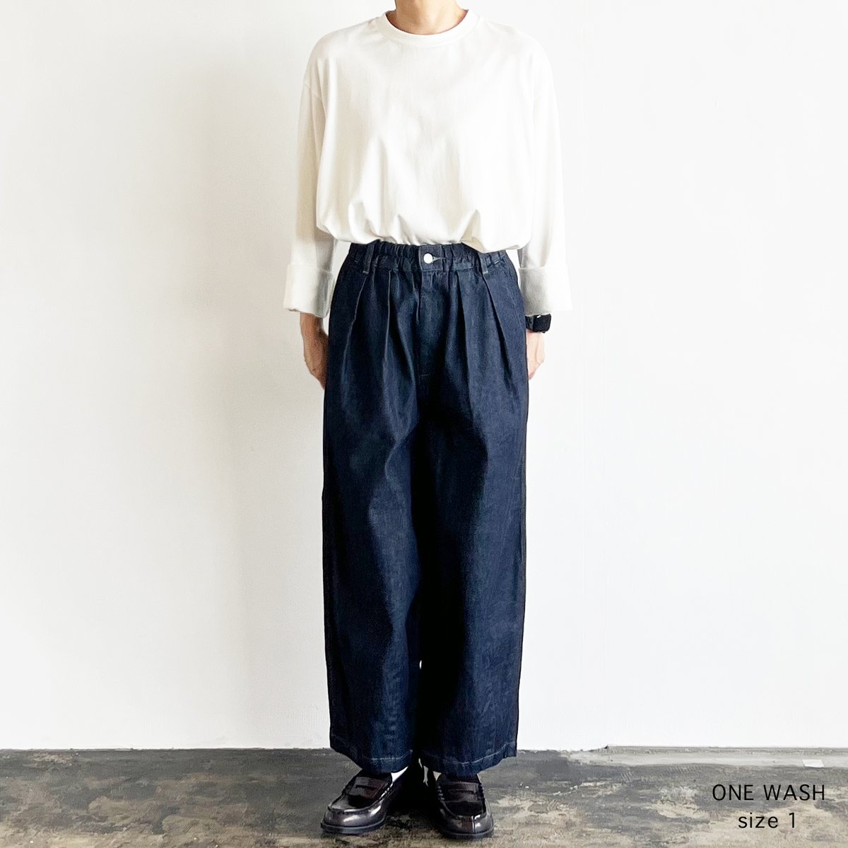 DENIM NARROW CIRCUS PANTS / ONE WASH デニムサーカスパンツ