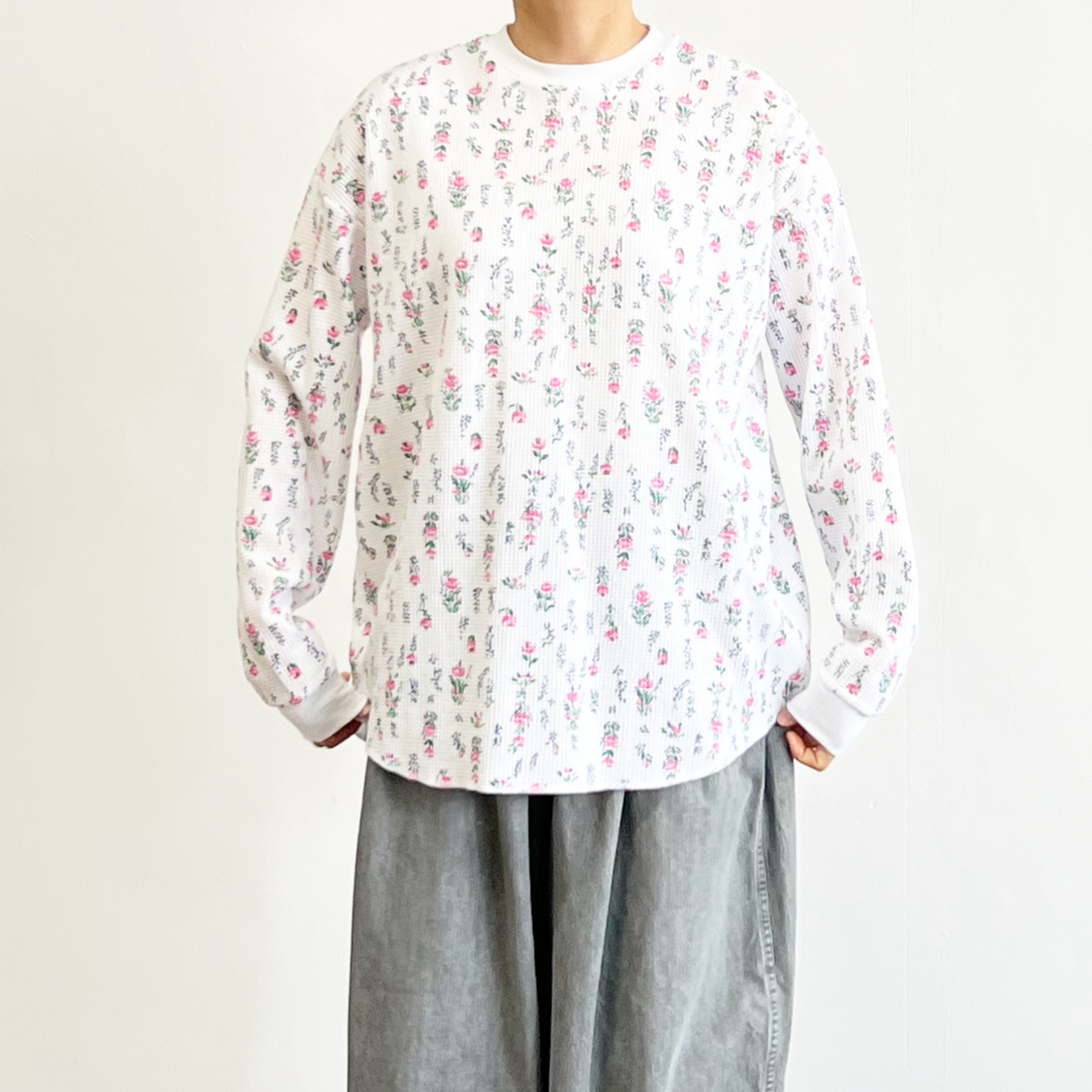 ロンハーマンヴィンテージ ワッフルプルオーバー すみれ柄 ロン