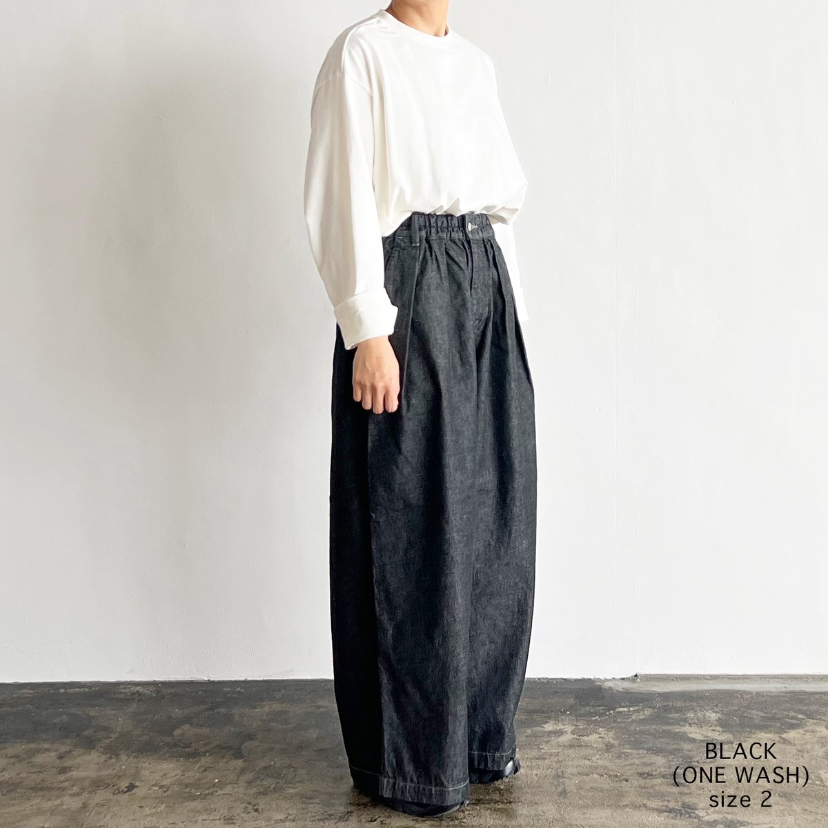 BLACK DENIM CIRCUS BAGGY_BLACK ONE WASH ブラックデニ BLACK DENIM CIRCUS BAGGY_BLACK ONE WASH ブラックデニ