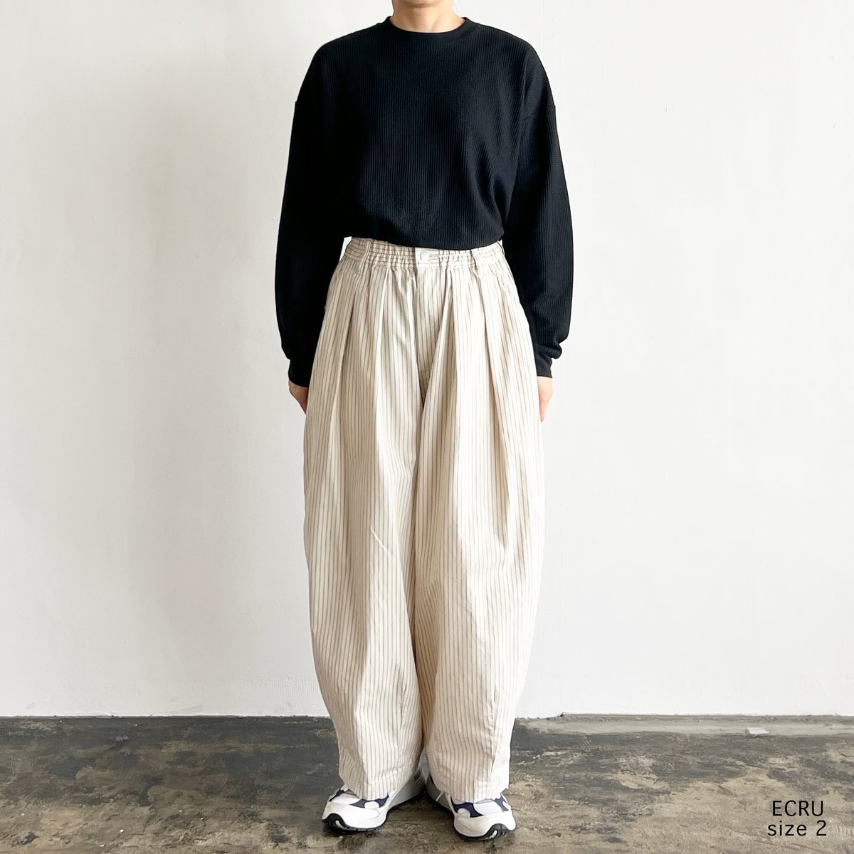 relier　アイボリーサイズ2　サーカスパンツ PENCIL STRIPES CIRCUS PANTS ペンシルストライプ サーカスパンツ A