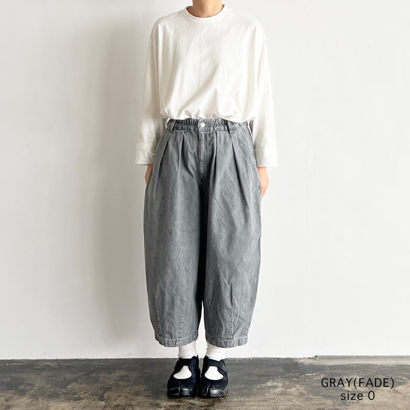 BLACK DENIM CIRCUS PANTS_GRAY FADE ブラックデニム サーカ BLACK DENIM CIRCUS PANTS_GRAY FADE ブラックデニム サーカ