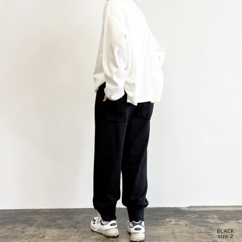CABLE KNITTING PANTS サイドケーブル編み ニットパンツ A62601