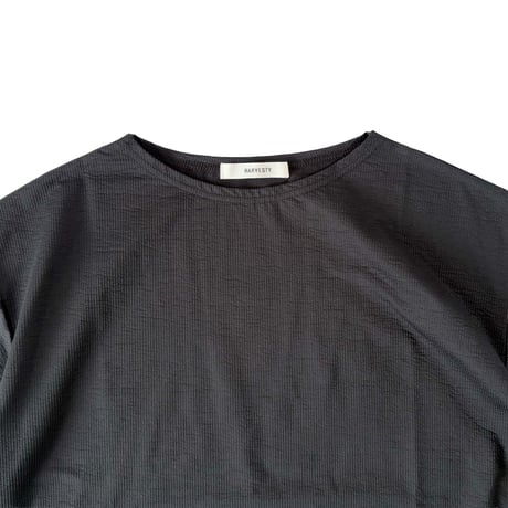 STRIPES JERSEY S/S BOAT NECK TEE  綿麻ストライプ 半袖ボートネックTシャツ  A52606