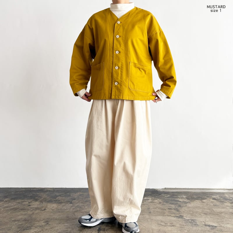 CHINO CLOTH COLLARLESS JACKET チノクロス ノーカラー ジャケッ