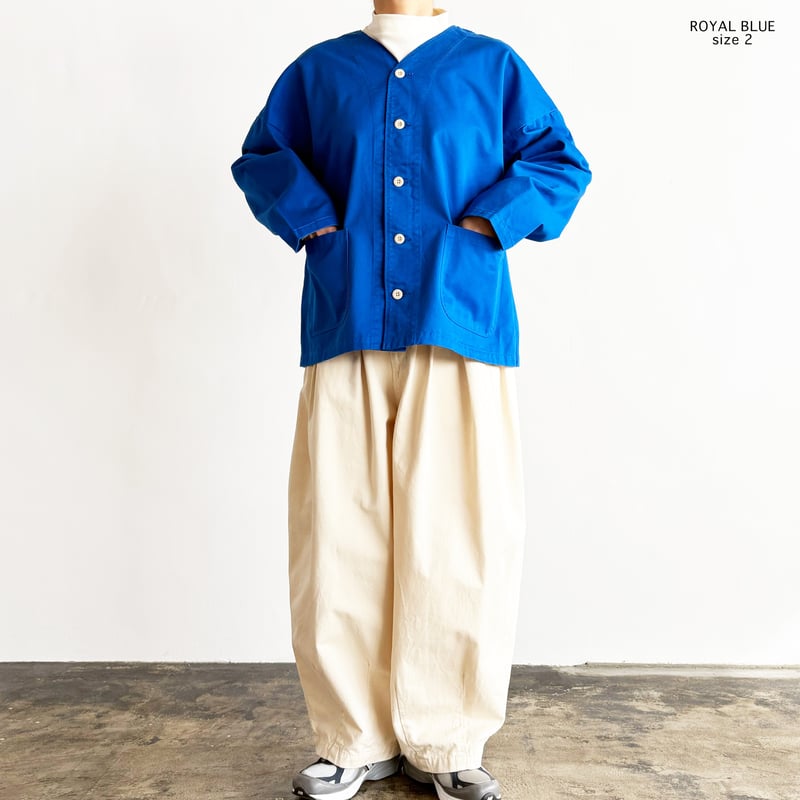 CHINO CLOTH COLLARLESS JACKET チノクロス ノーカラー ジャケッ