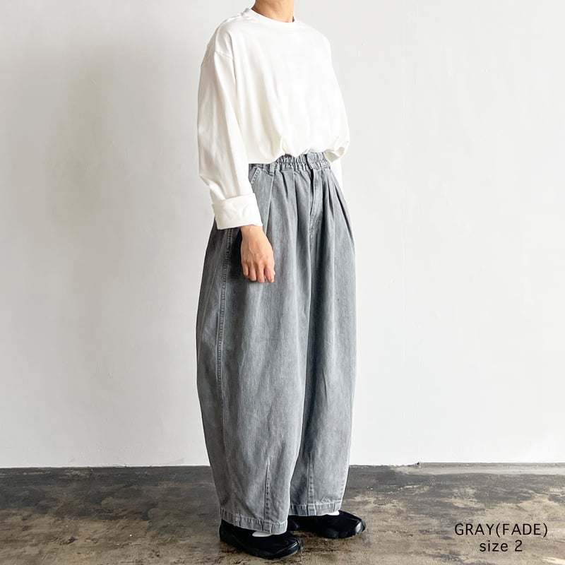BLACK DENIM CIRCUS PANTS_GRAY FADE ブラックデニム サーカ BLACK DENIM CIRCUS PANTS_GRAY FADE ブラックデニム サーカ