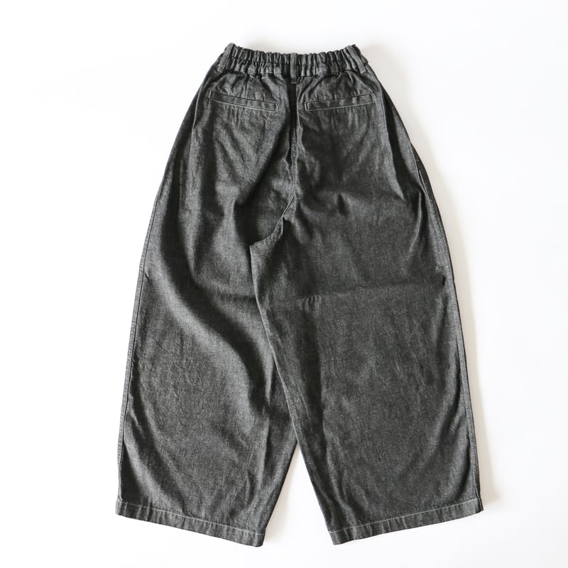 ちゃこ 　ワンウォッシュサイズ1　サーカスパンツ BLACK DENIM CIRCUS BAGGY/ BLACK ONE WASH ブラックデ