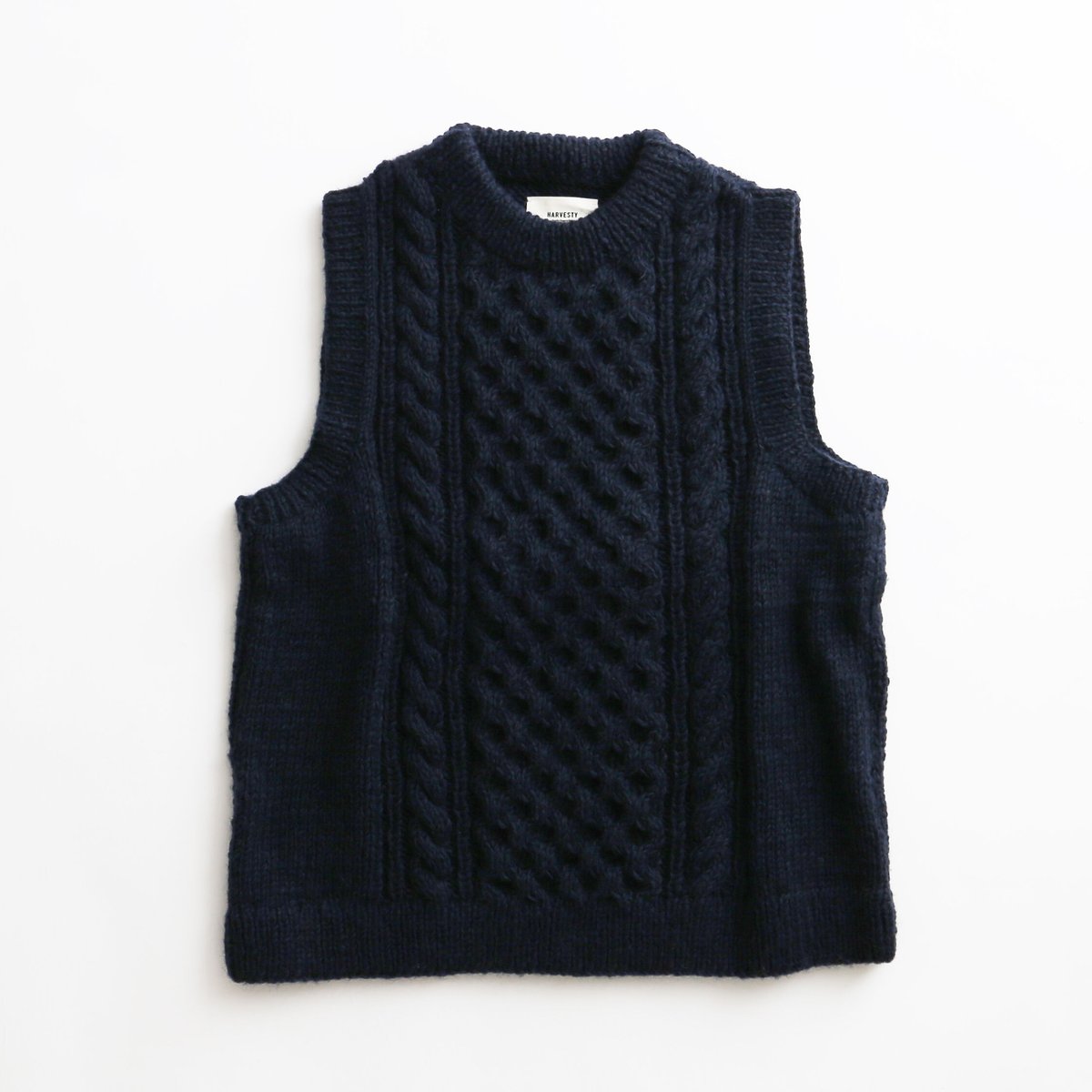 CABLE KNIT PULLOVER VEST（手編みケーブルニット プルオーバーベスト