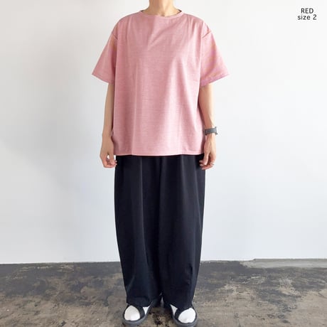 STRIPES JERSEY S/S BOAT NECK TEE  綿麻ストライプ 半袖ボートネックTシャツ  A52606