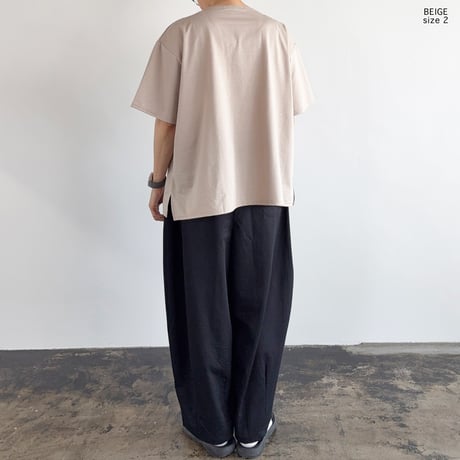STRIPES JERSEY S/S BOAT NECK TEE  綿麻ストライプ 半袖ボートネックTシャツ  A52606