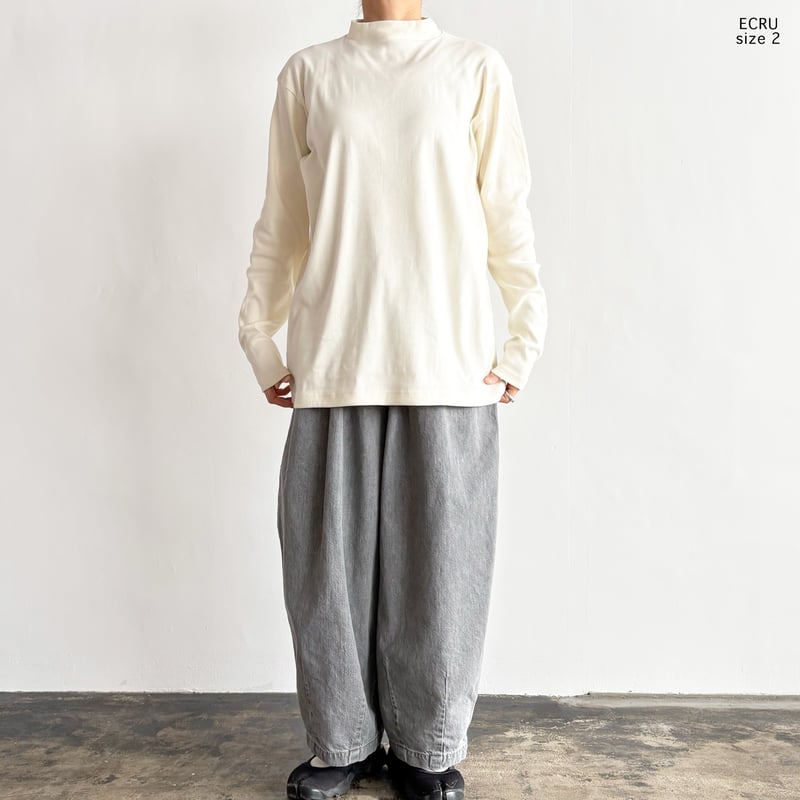 MOCK NECK L/S TEE ORGANIC COTTON RIB 長袖モックネック