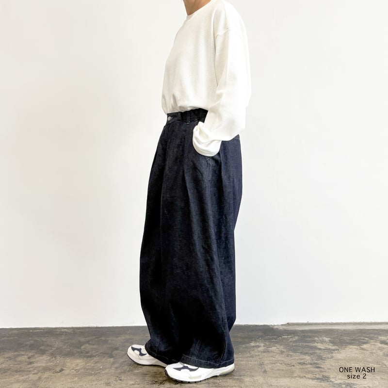 kn 　ワンウォッシュサイズ0　サーカスパンツ BIG DENIM CIRCUS PANTS (ONE WASH) ビッグデニムサーカスパンツ