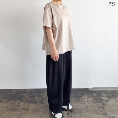 STRIPES JERSEY S/S BOAT NECK TEE  綿麻ストライプ 半袖ボートネックTシャツ  A52606
