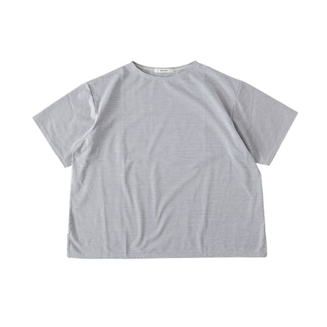 STRIPES JERSEY S/S BOAT NECK TEE  綿麻ストライプ 半袖ボートネックTシャツ  A52606