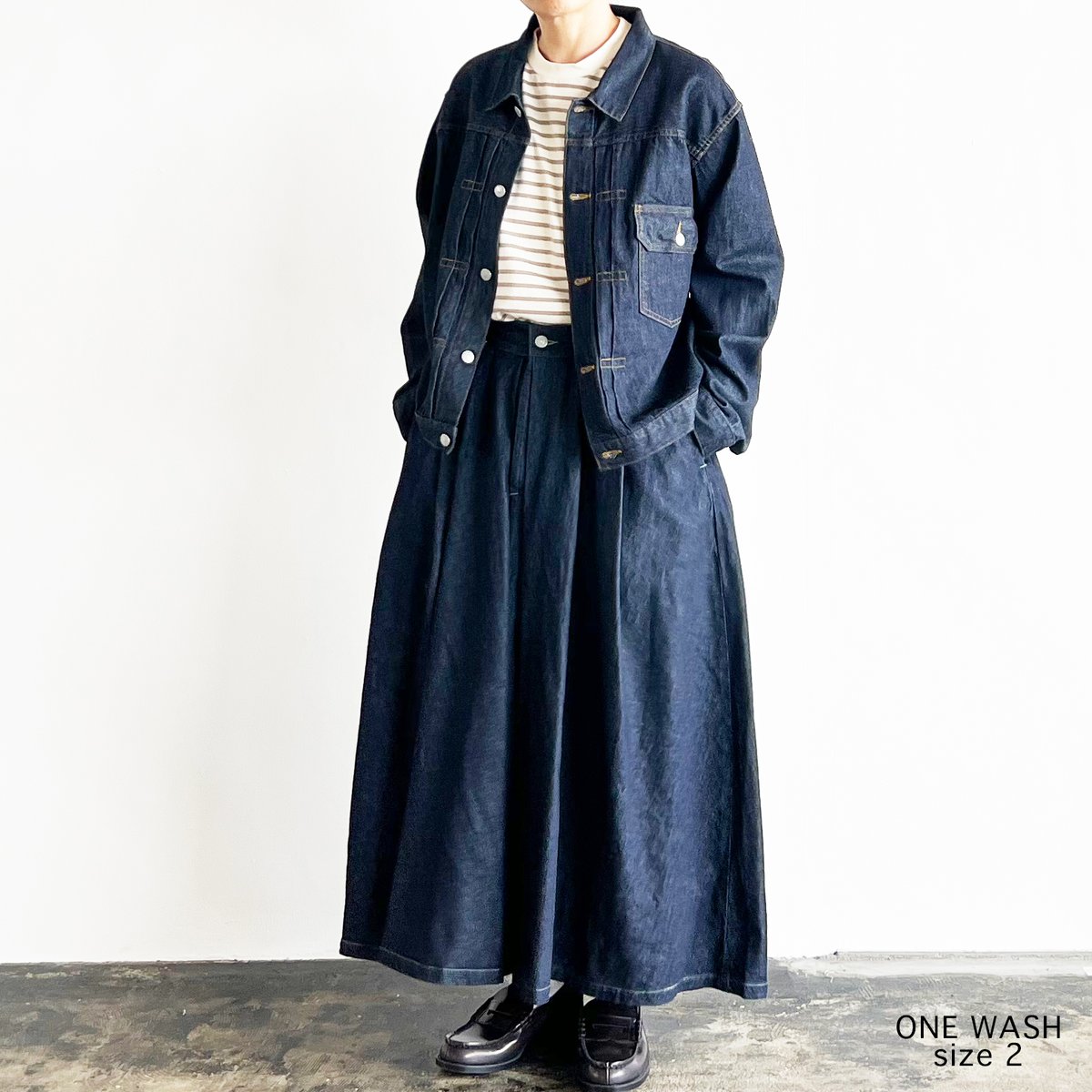 【売り切り御免！】 WASH ONE / SKIRT CARMEN DENIM デニムカルメンスカート ワンウ / スカート