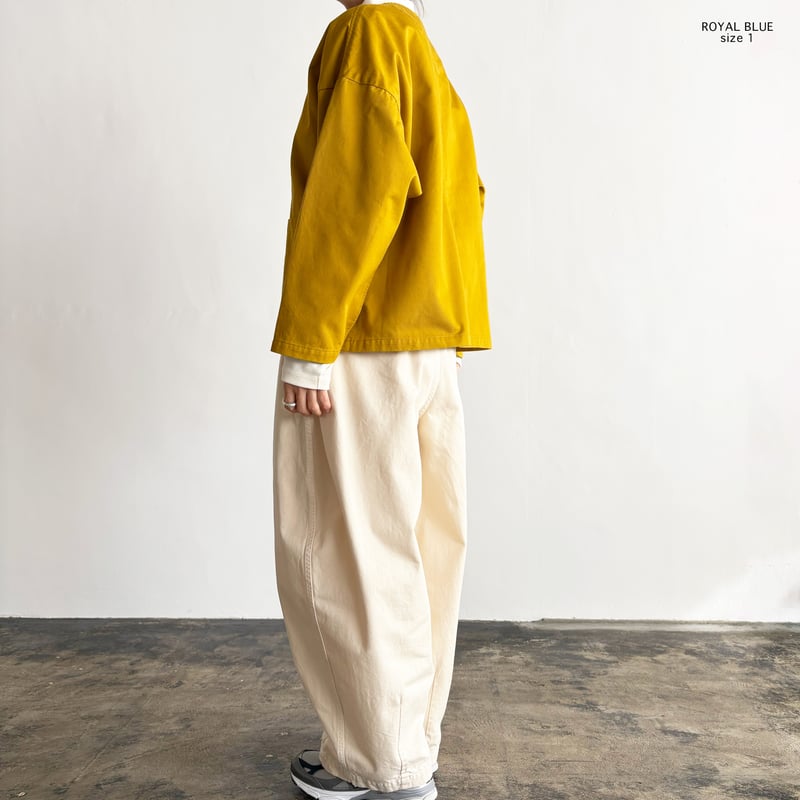 CHINO CLOTH COLLARLESS JACKET チノクロス ノーカラー ジャケッ
