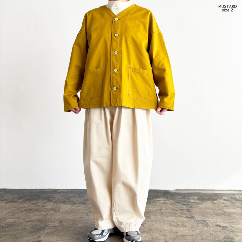 ys stella ノーカラージャケット イエロー CHINO CLOTH COLLARLESS JACKET チノクロス ノーカラー ジャケッ