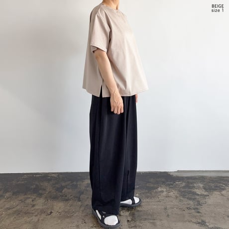 STRIPES JERSEY S/S BOAT NECK TEE  綿麻ストライプ 半袖ボートネックTシャツ  A52606