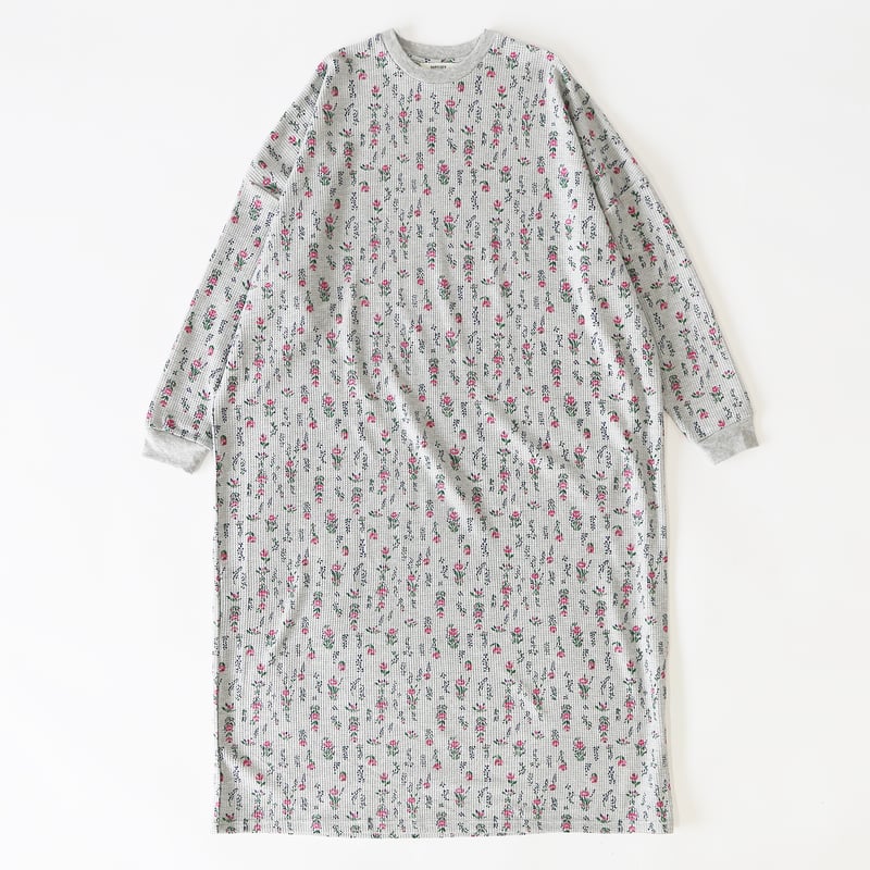 JEMORGAN x HARVESTY】FLOWER WAFFLE LONG DRESS