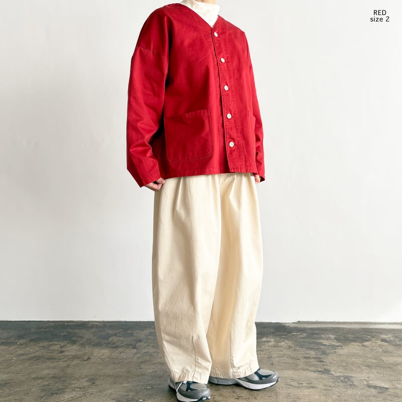 CHINO CLOTH COLLARLESS JACKET チノクロス ノーカラー ジャケッ