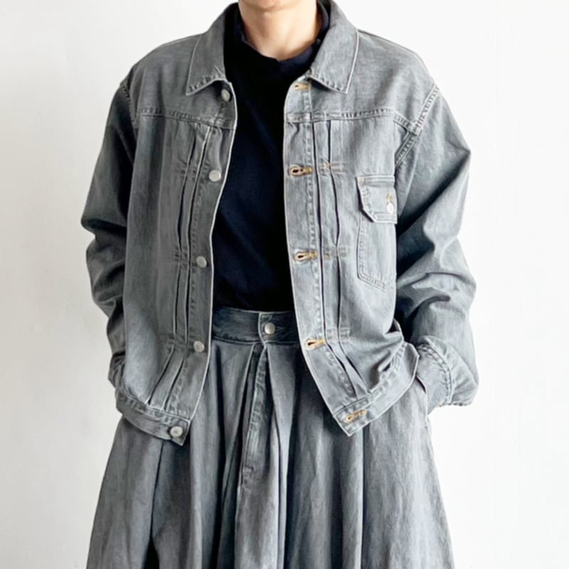 BLACK DENIM JACKET / GRAY FADE ブラックデニムジャケット / グ