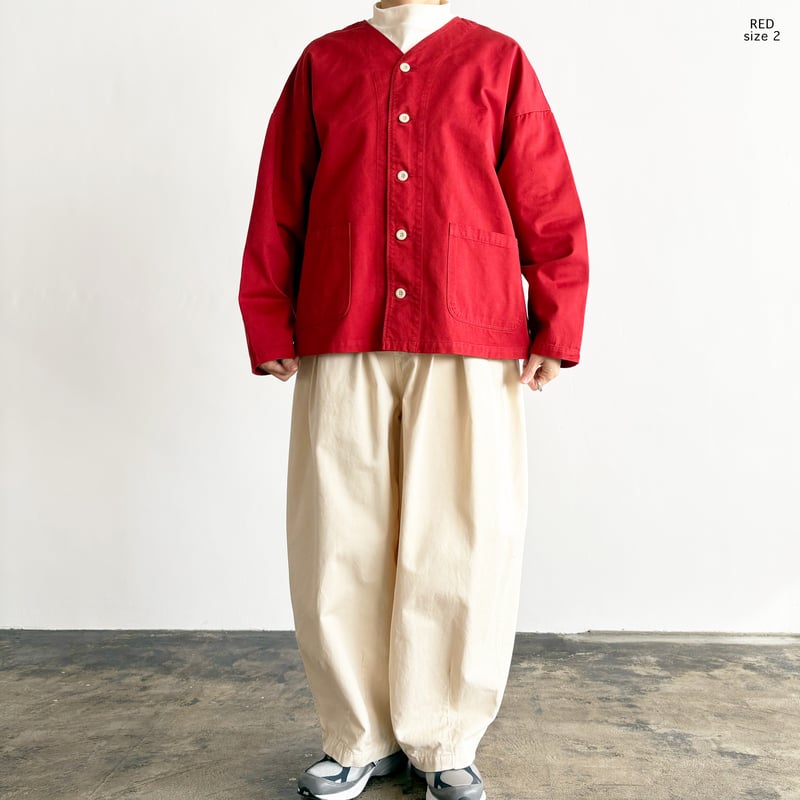 CHINO CLOTH COLLARLESS JACKET チノクロス ノーカラー ジャケッ