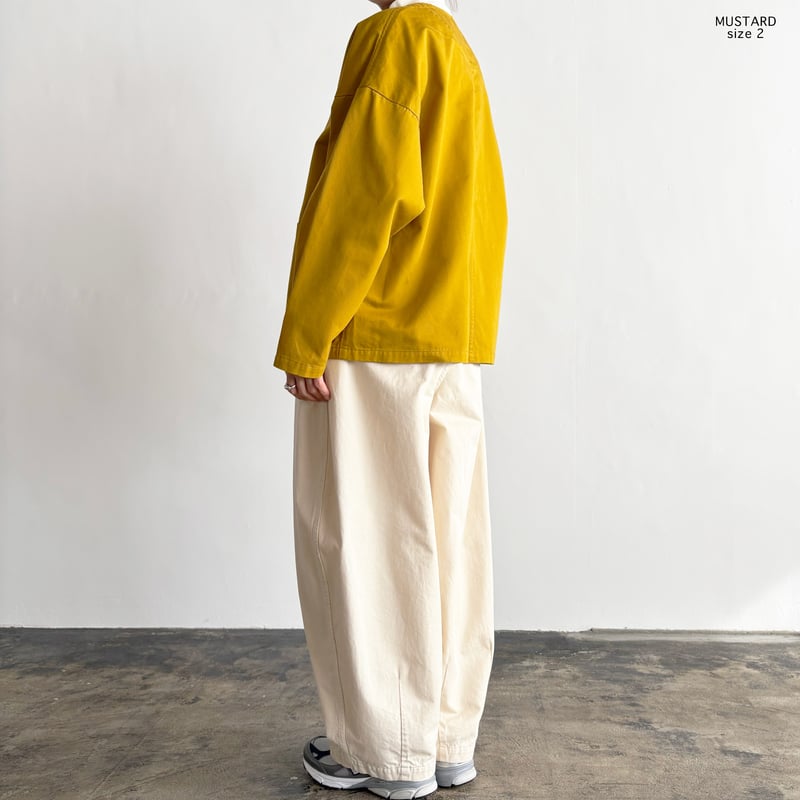 CHINO CLOTH COLLARLESS JACKET チノクロス ノーカラー ジャケッ
