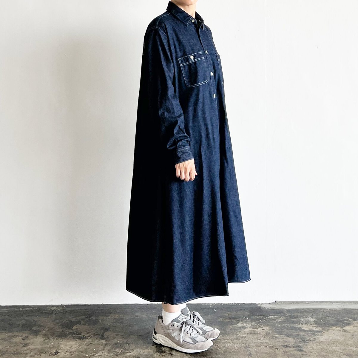 DENIM WORK SHIRT DRESS デニム ワークシャツワンピース A42310