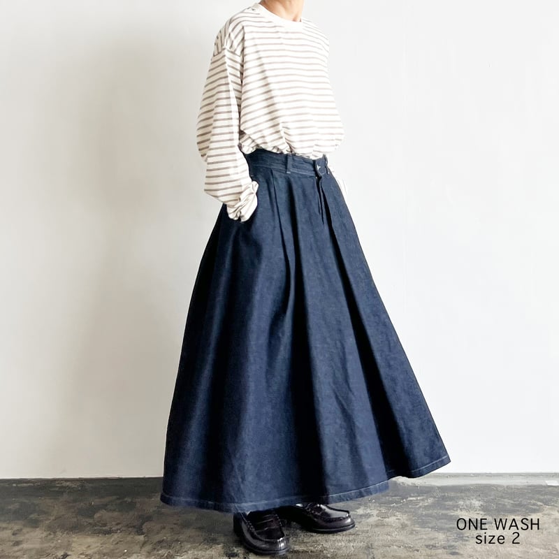 美品 現行品 HARVESTY ハーベスティ ブラックデニム カルメンスカート BLACK DENIM CARMEN SKIRT / GRAY FADE ブラックデニムカ