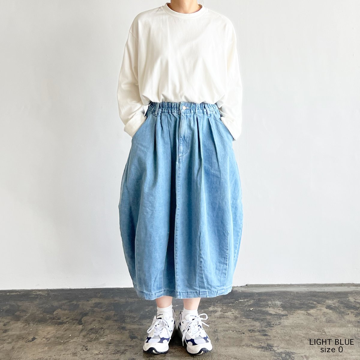 DENIM CIRCUS SKIRT / LIGHT BLUE デニム サーカススカート /