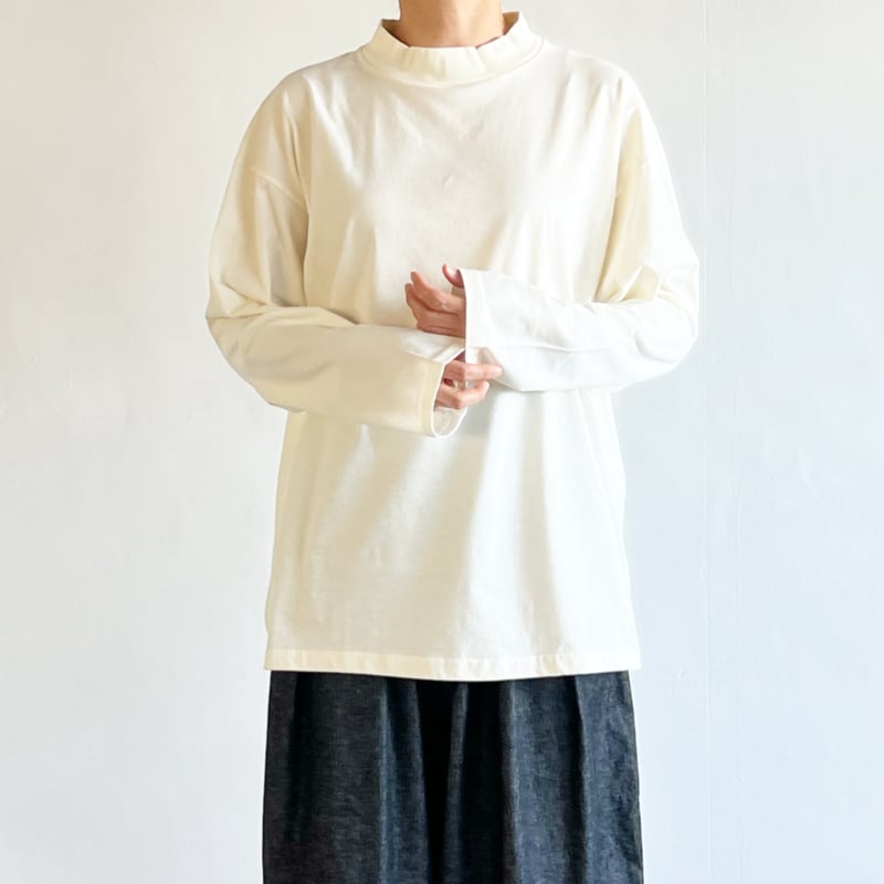 MOCK NECK L/S TEE ORGANIC COTTON JERSEY 長袖モッ