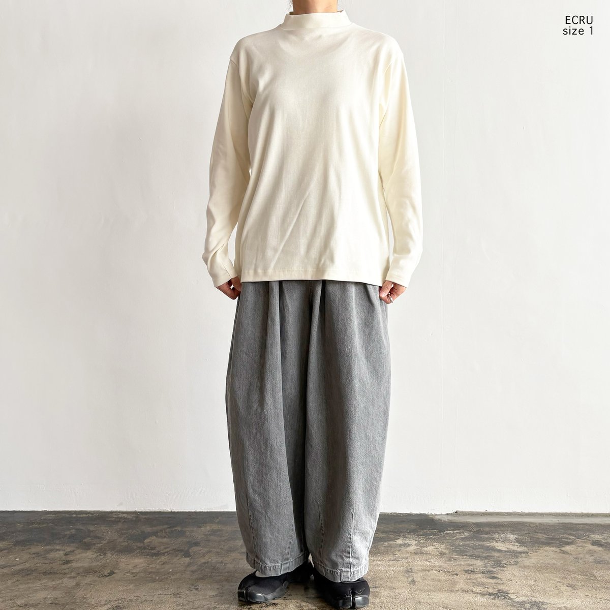 MOCK NECK L/S TEE ORGANIC COTTON RIB 長袖モックネック