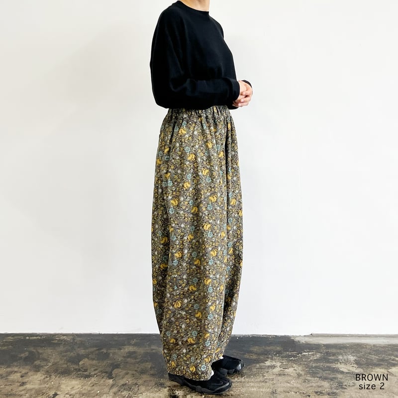 FLOWER CORDUROY EASY CIRCUS PANTS 花柄コーデュロイ イージ