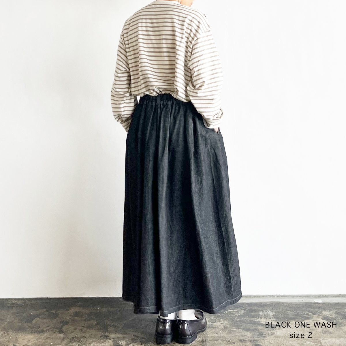 BLACK DENIM CARMEN SKIRT / BLACK ONE WASH ブラックデ BLACK DENIM CARMEN SKIRT / BLACK ONE WASH ブラックデ