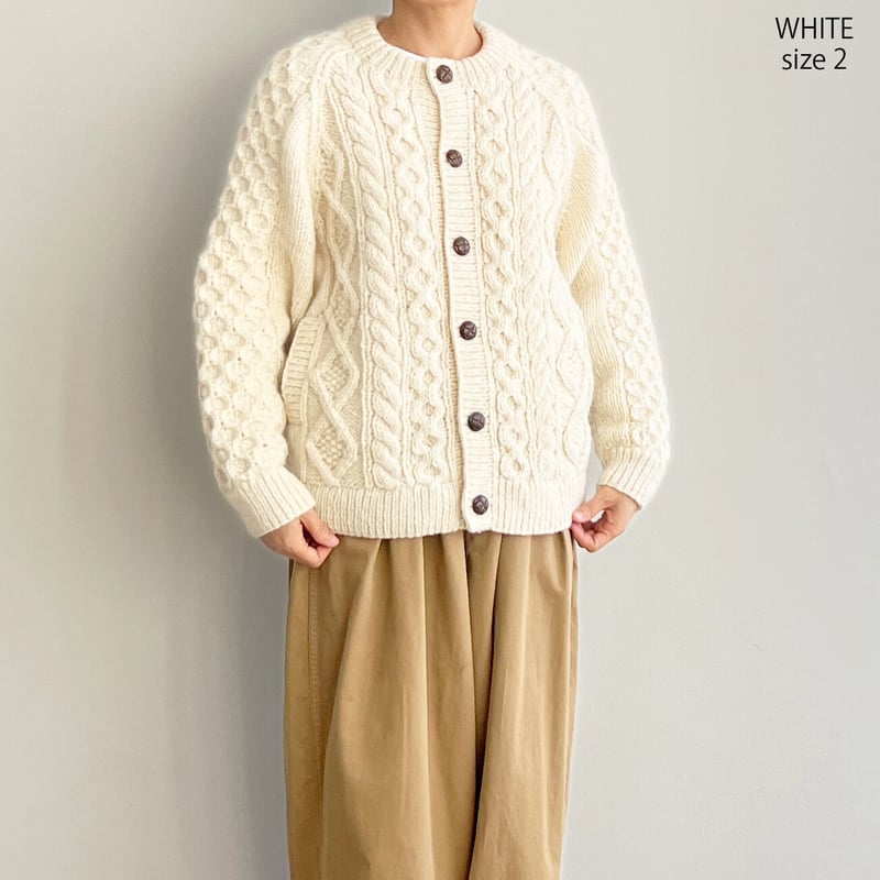 CABLE KNIT CARDIGAN（手編みケーブルニット カーディガン）A62201 |