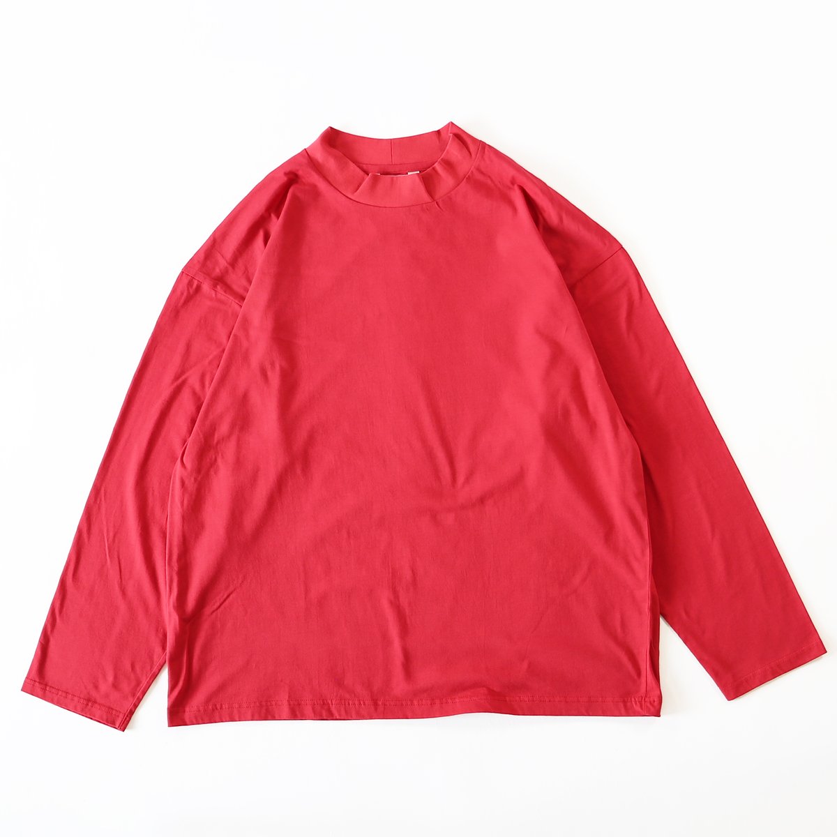 FORM 長袖カットソー 赤 MOCK NECK L/S TEE ORGANIC COTTON JERSEY 長袖モッ