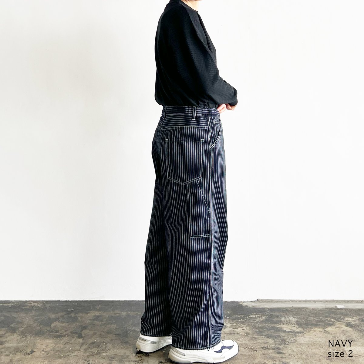 PENCIL STRIPES BIG PAINTER PANTS ペンシルストライプ ビッグペ