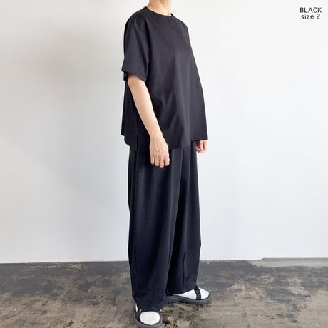 STRIPES JERSEY S/S BOAT NECK TEE  綿麻ストライプ 半袖ボートネックTシャツ  A52606