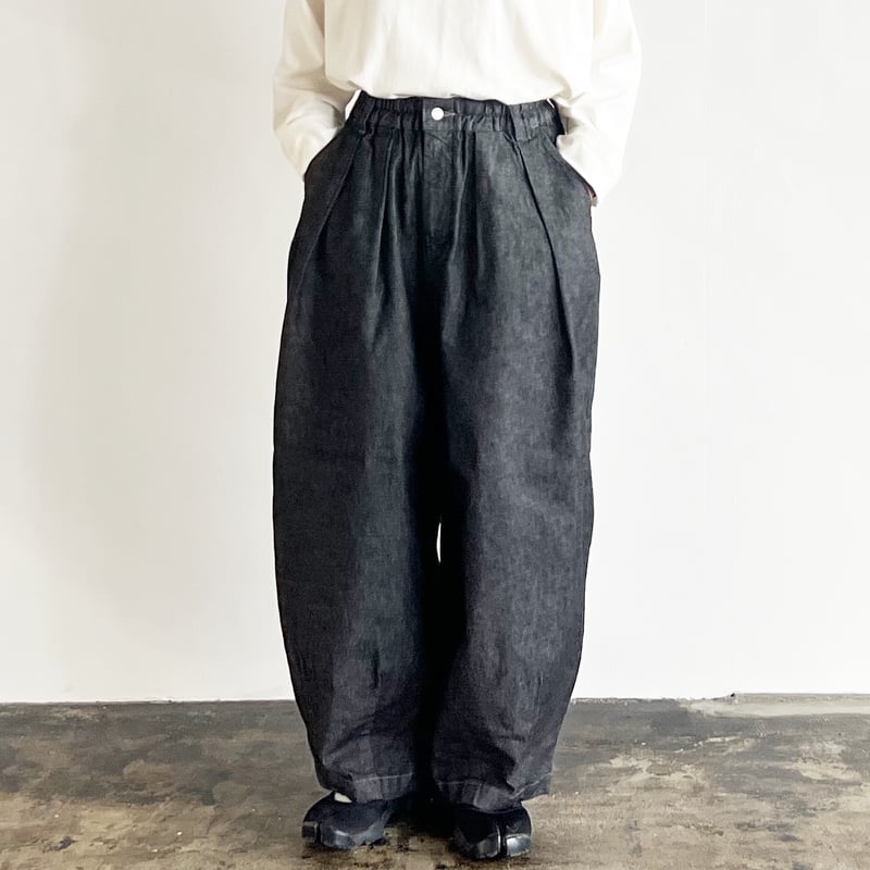 BLACK DENIM CIRCUS PANTS_BLACK ONE WASH ブラックデニ BLACK DENIM CIRCUS PANTS_BLACK ONE WASH ブラックデニ