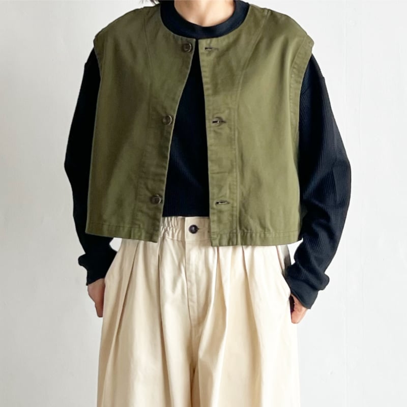 CHINO CLOTH BOLERO VEST チノクロス ボレロベスト A32513