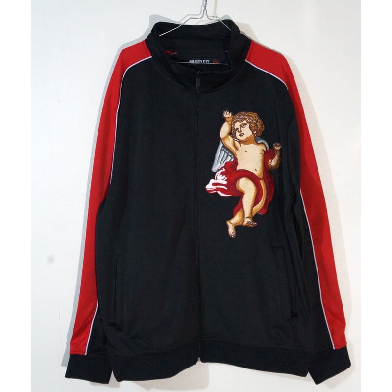 Angel刺繍オーバーサイズトラックジャケット black | peequod