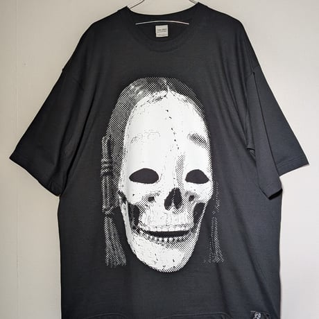 骨能面“小面”大判印刷ビッグシルエットtee