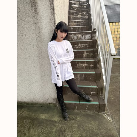 Daoko×小骨トモ×peequodコラボ「捨てちゃってね」ロンT white