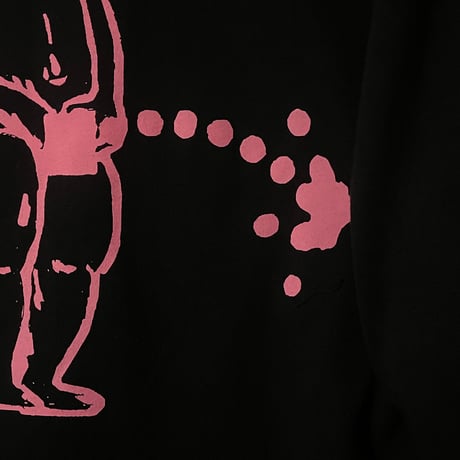 oversizeおしっこくんだらけビッグシルエットロンT pink/black